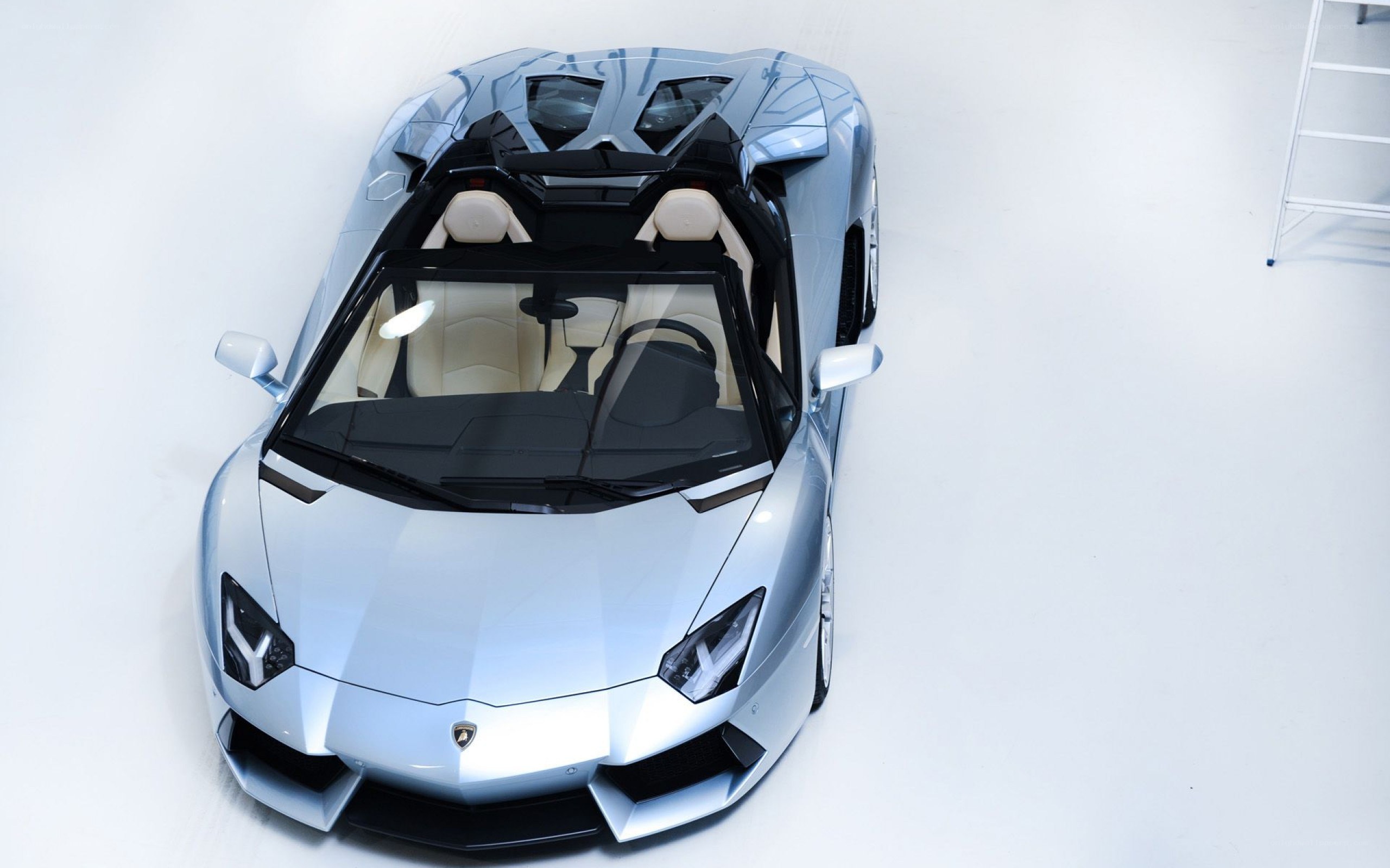 silver Lamborghini convertible