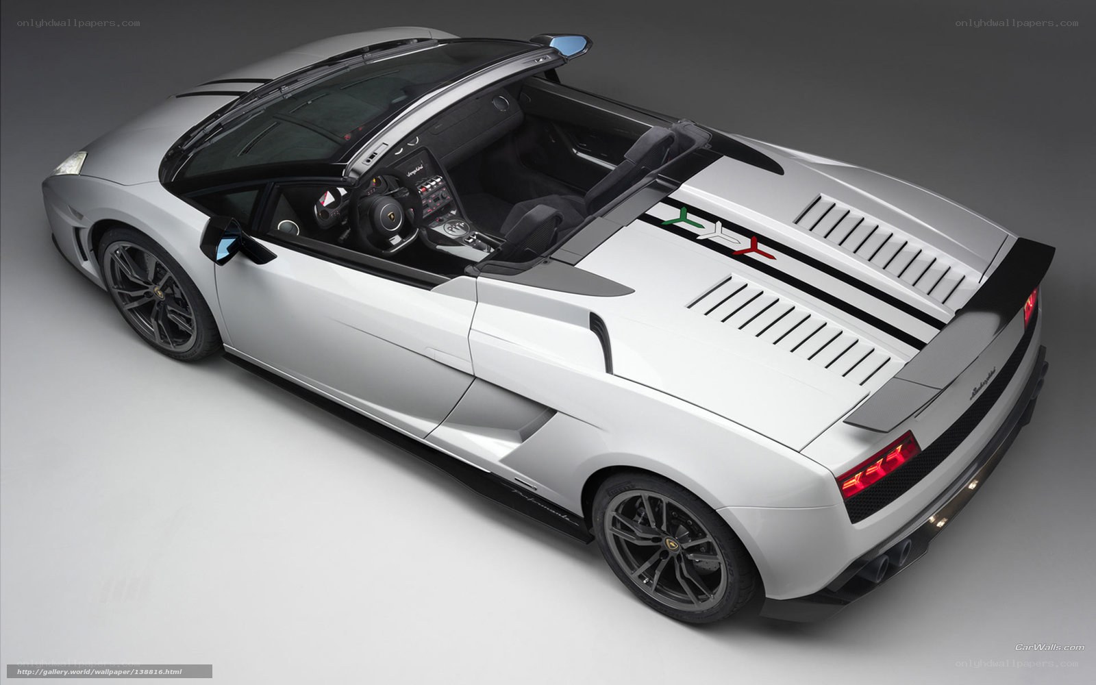 silver lamborghini convertible