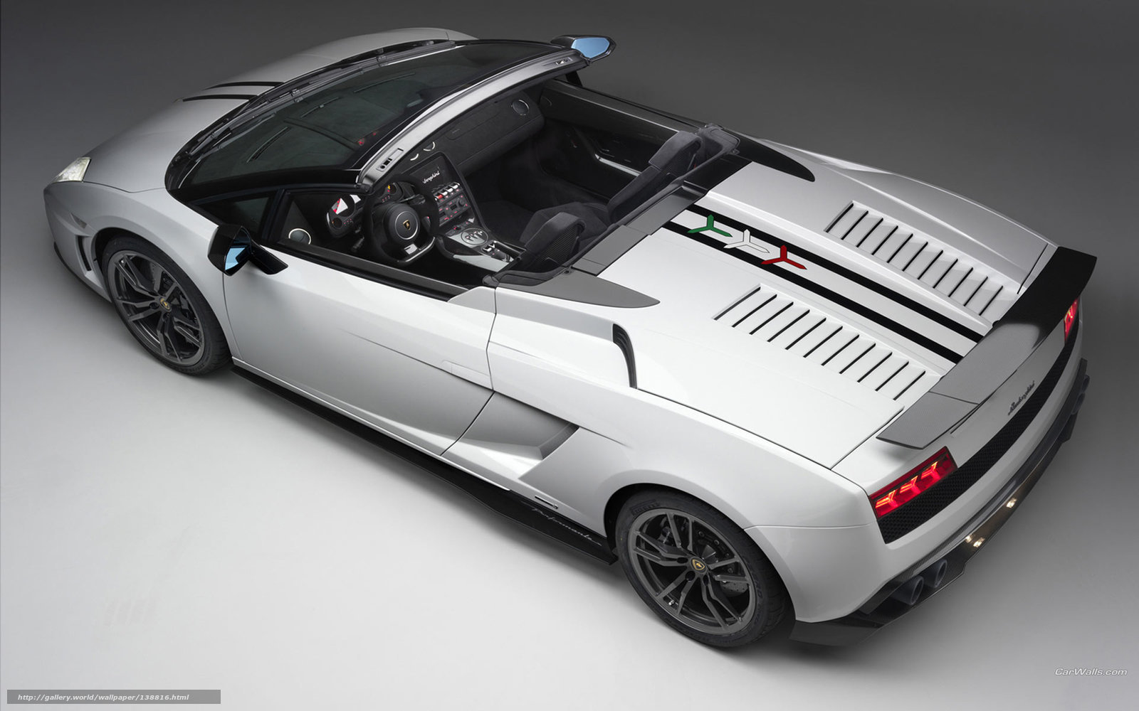 silver lamborghini convertible