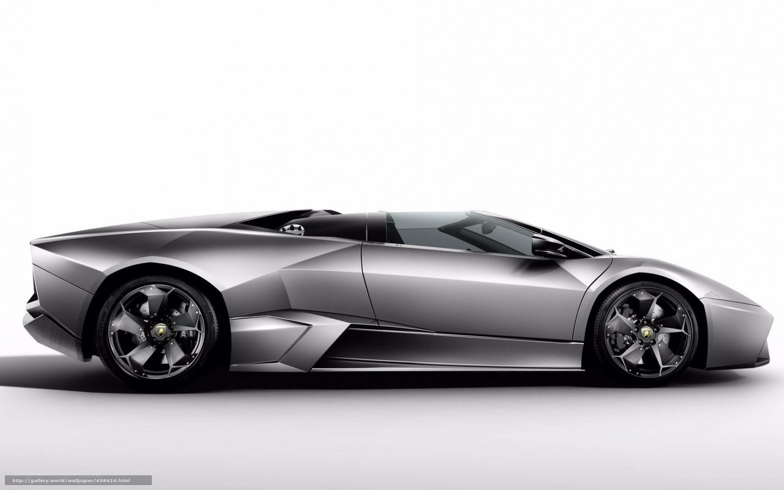 Silver Lamborghini convertible
