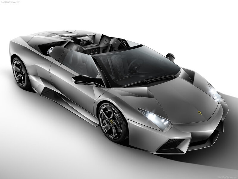 Silver Lamborghini Convertible — Dramatic, 3d Render, Car