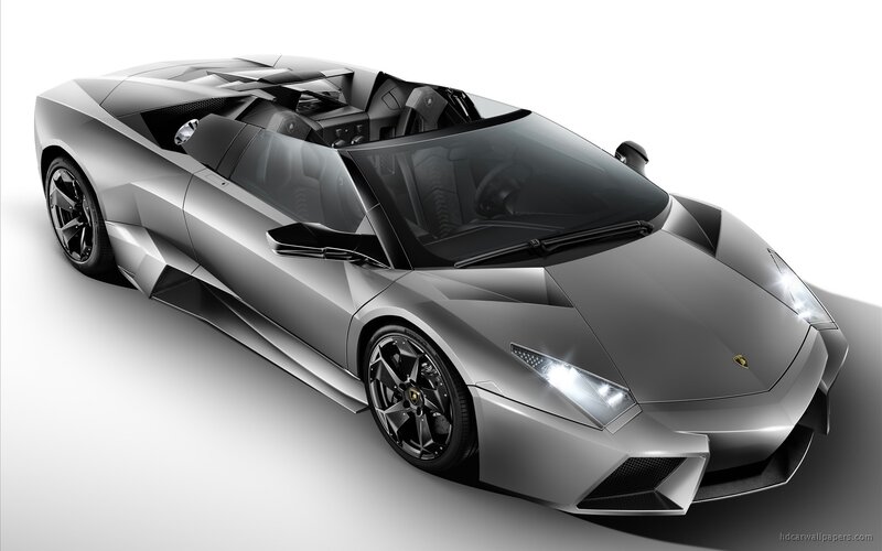 Silver Lamborghini Convertible — Dramatic, 3d Render