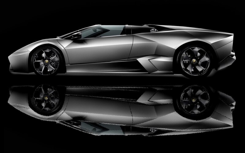Silver Lamborghini Convertible — Dramatic, Photograph, Car, Reflection