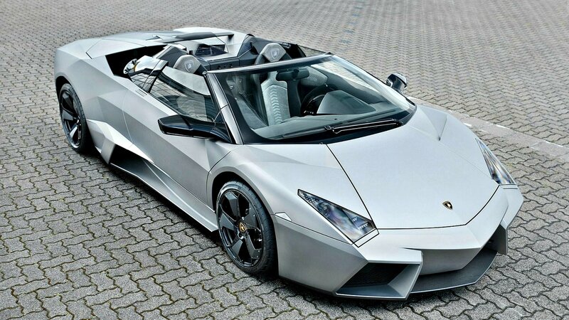 Silver Lamborghini Convertible — Dramatic, Photograph, Car