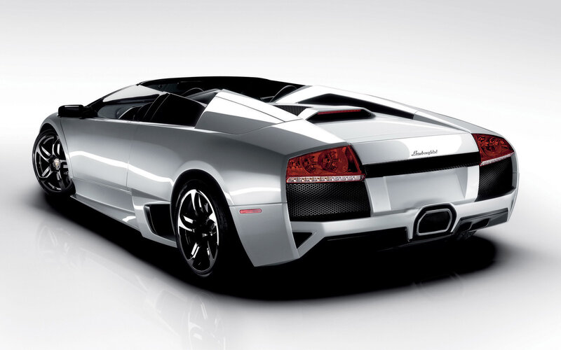 Silver Lamborghini Convertible — Dramatic, Photograph, Car, Wheels, Taillights