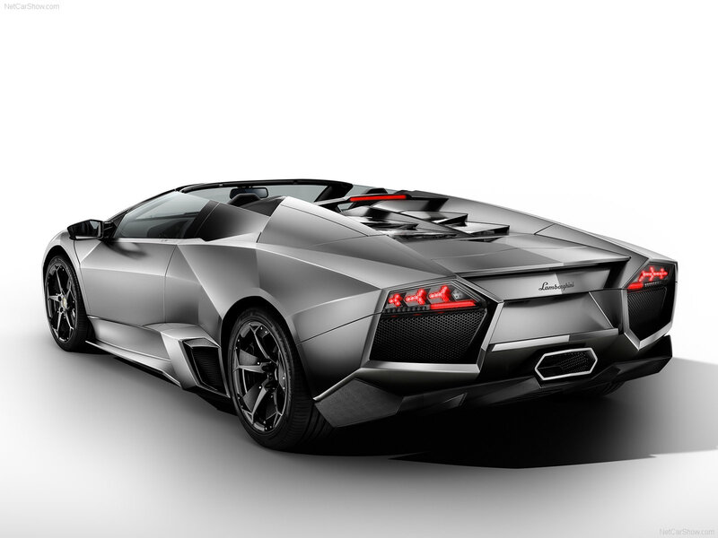 Silver Lamborghini Convertible — Dramatic