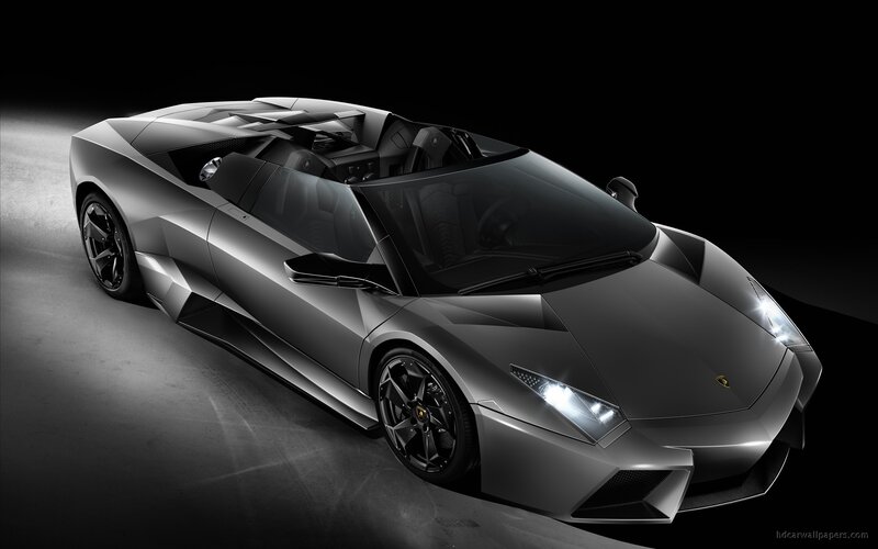 Silver Lamborghini Convertible — Gray, Dramatic, 3d Render