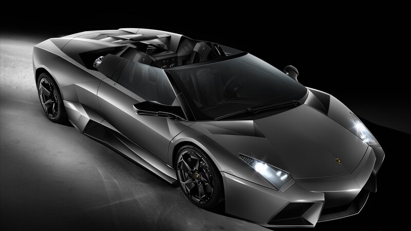 Silver Lamborghini Convertible — Gray, Dramatic, Photograph, Car, Headlights