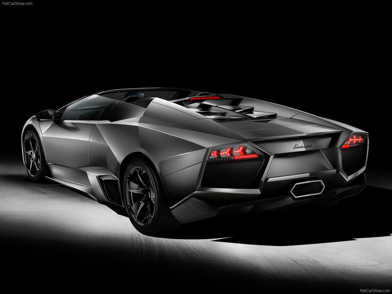 Silver Lamborghini Convertible — Gray, Dramatic, Photograph, Car, Taillights