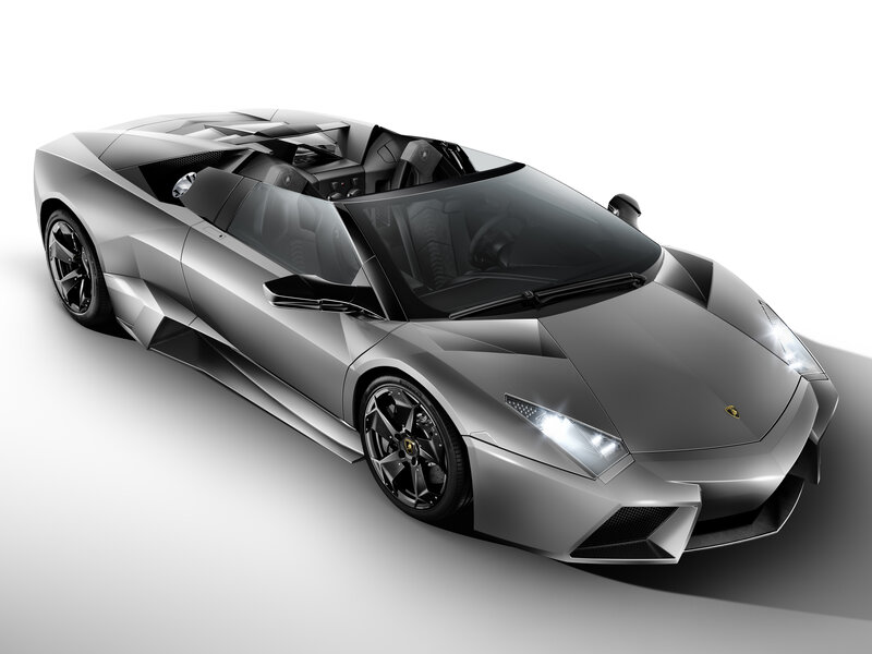 Silver Lamborghini Convertible — Gray, Dramatic, Photograph, Car, Windshield
