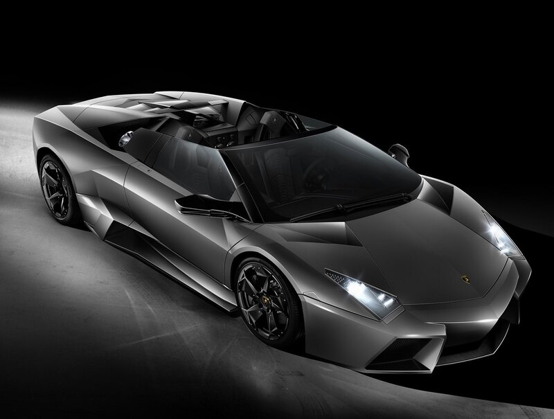Silver Lamborghini Convertible — Headlights