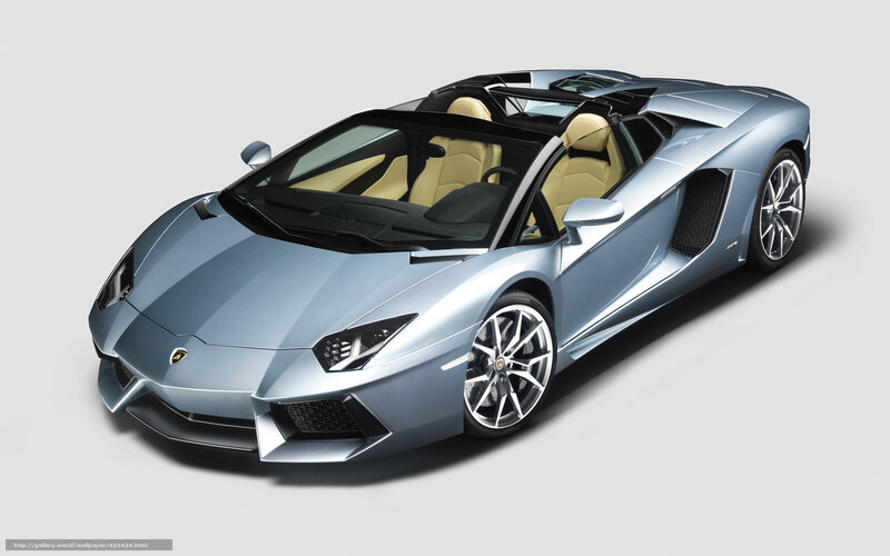 Silver Lamborghini Convertible — Neutral, Photograph, Beige Interior