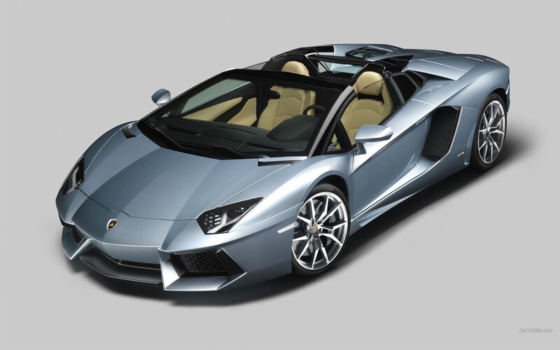 Silver Lamborghini Convertible — Sleek