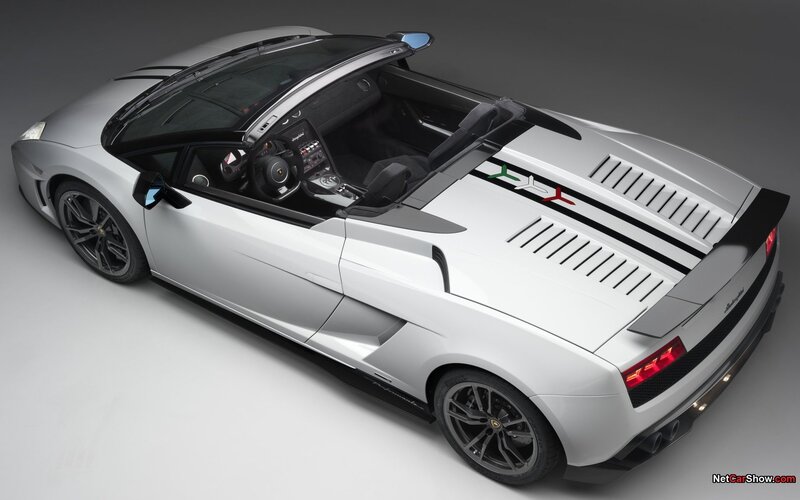 Silver Lamborghini Convertible — White