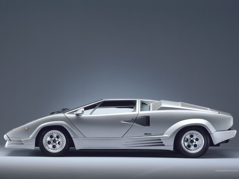 Silver Lamborghini Countach