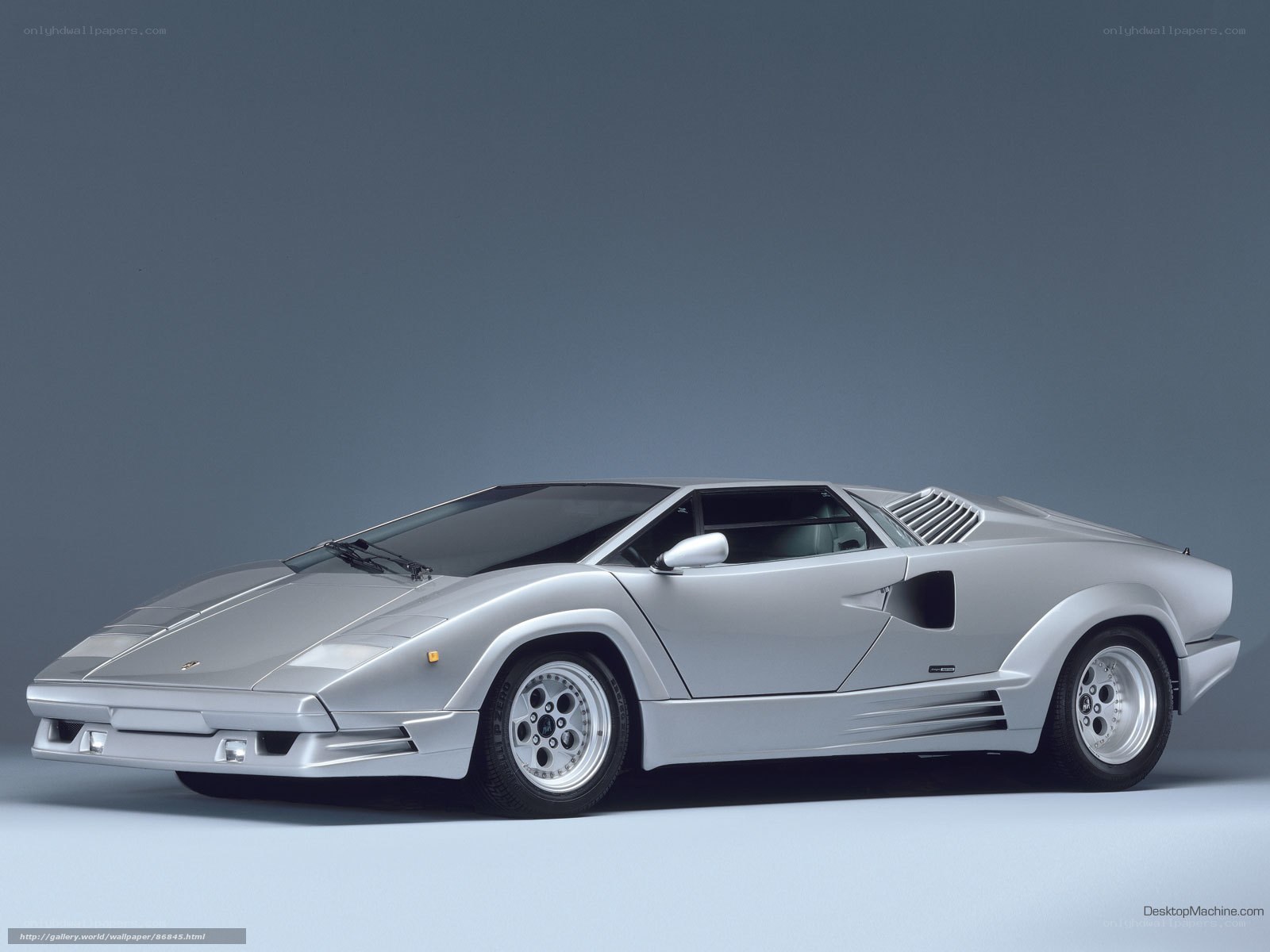 Silver Lamborghini Countach