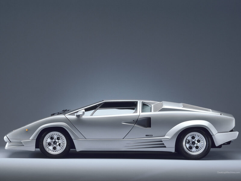 silver lamborghini countach