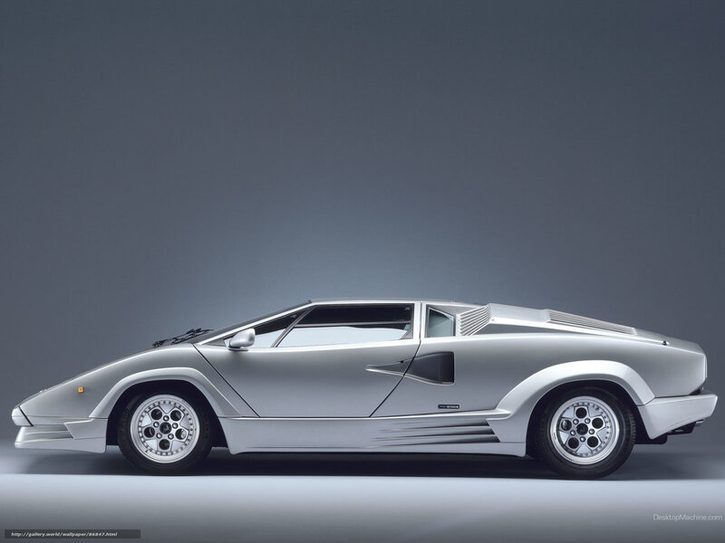 silver lamborghini countach