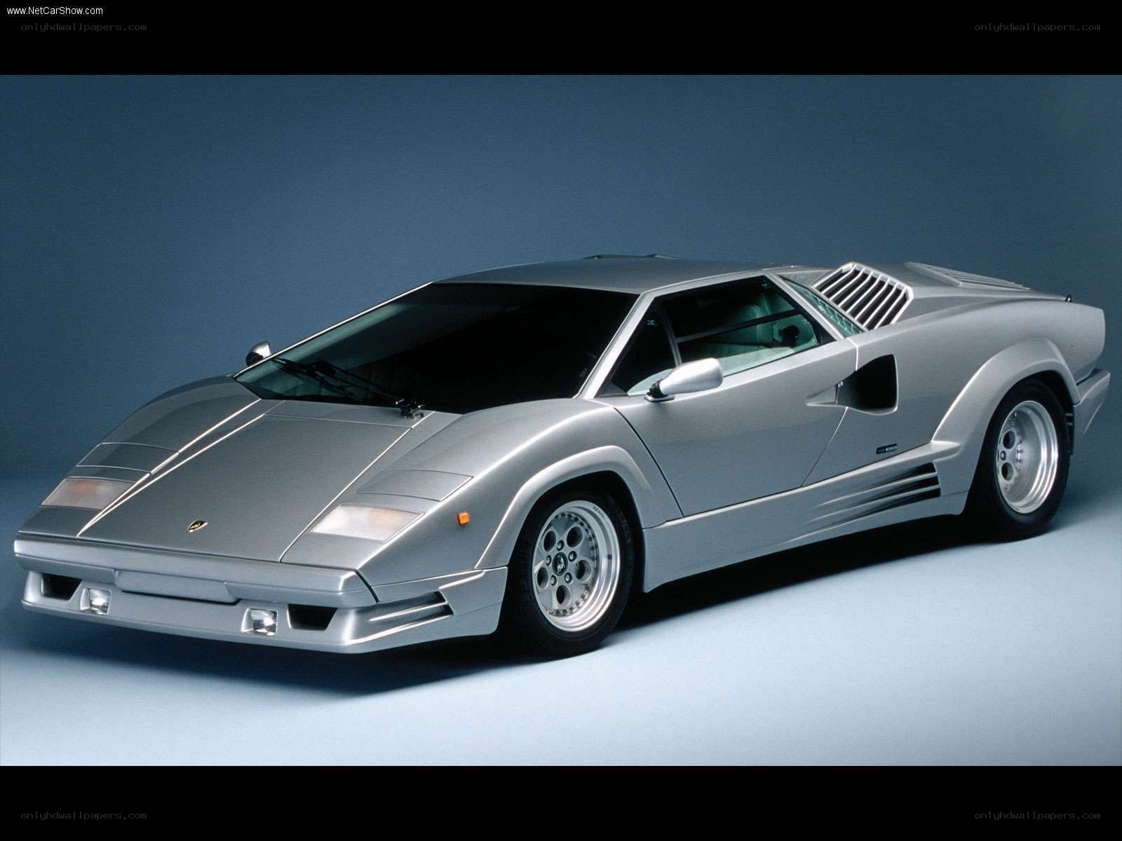 Silver Lamborghini Countach