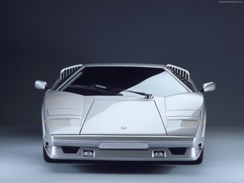 Silver Lamborghini Countach — Dramatic, Photograph, Car, Windshield