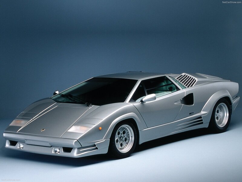 Silver Lamborghini Countach — Dramatic, Photograph