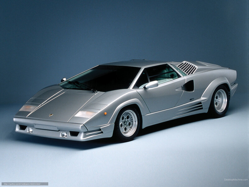 Silver Lamborghini Countach