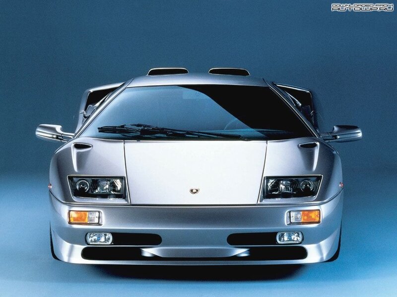 Silver Lamborghini Diablo — Dramatic, Photograph