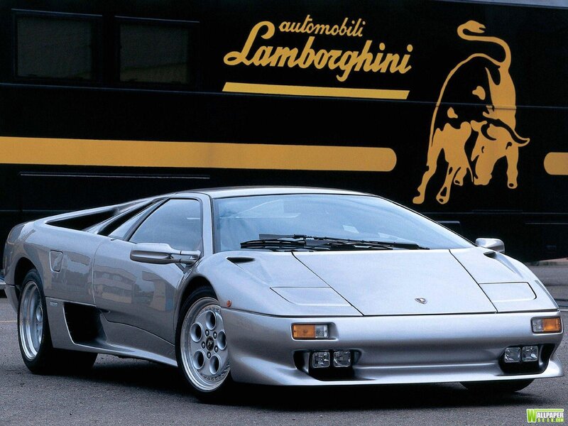 Silver Lamborghini Diablo — Dramatic