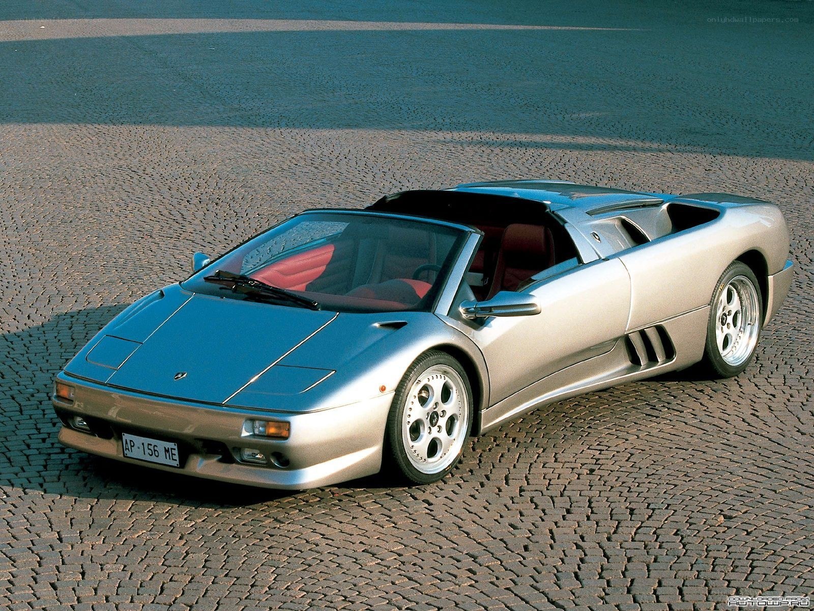 Silver Lamborghini Diablo Roadster