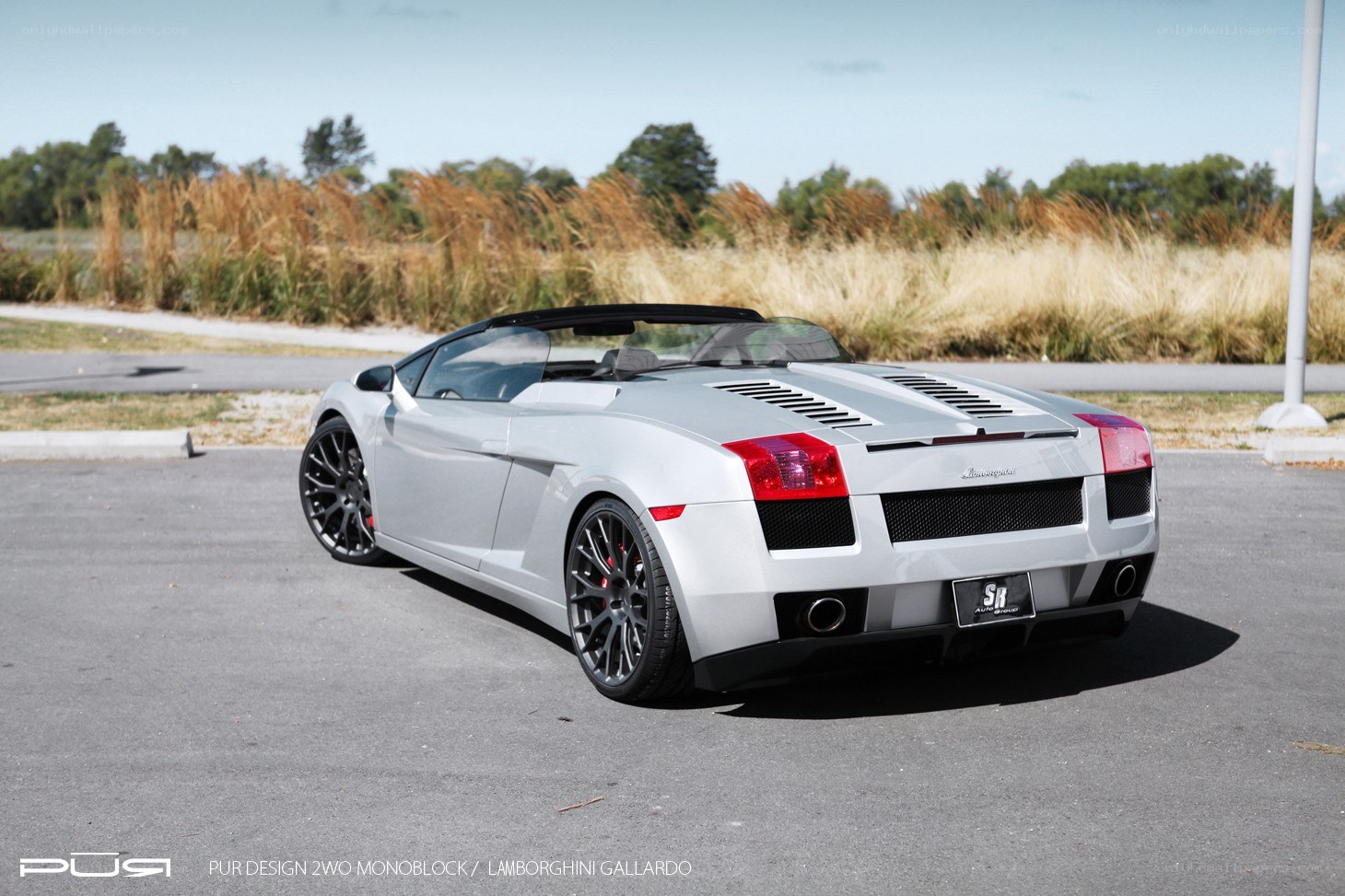 Silver Lamborghini Gallardo convertible