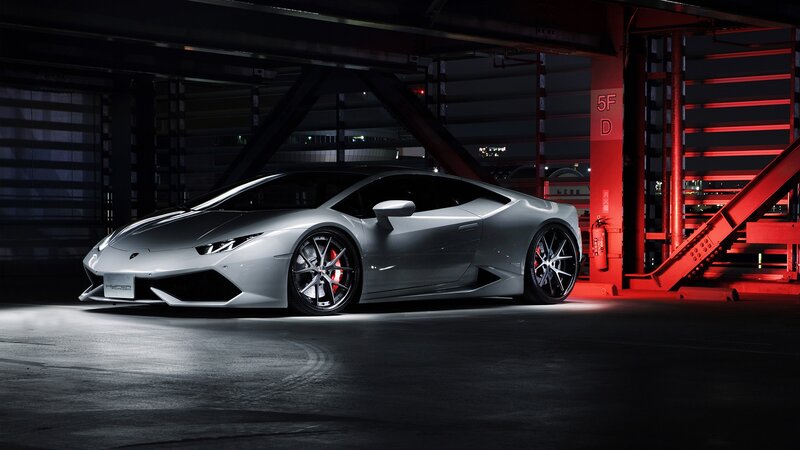 Silver Lamborghini Huracan — Gray, Dramatic