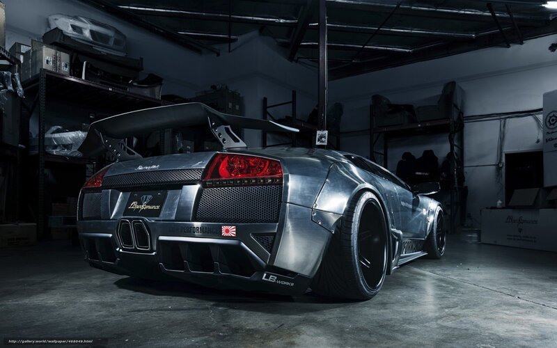 Silver Lamborghini in Garage — Gray, Dramatic