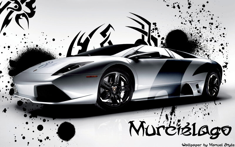 Silver Lamborghini Murcielago — White, Dramatic