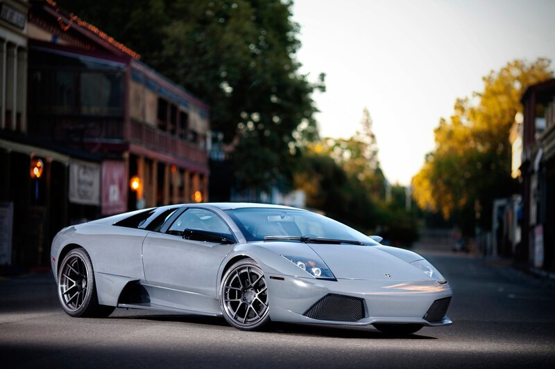 silver lamborghini on a street