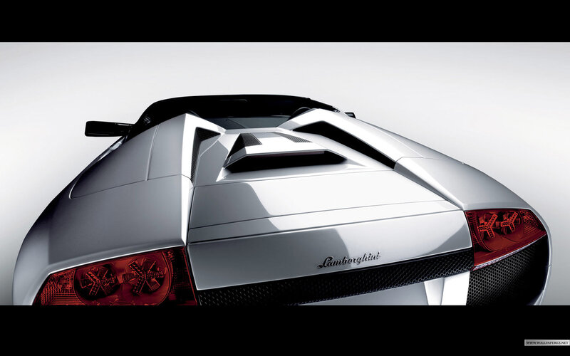 silver lamborghini rear view