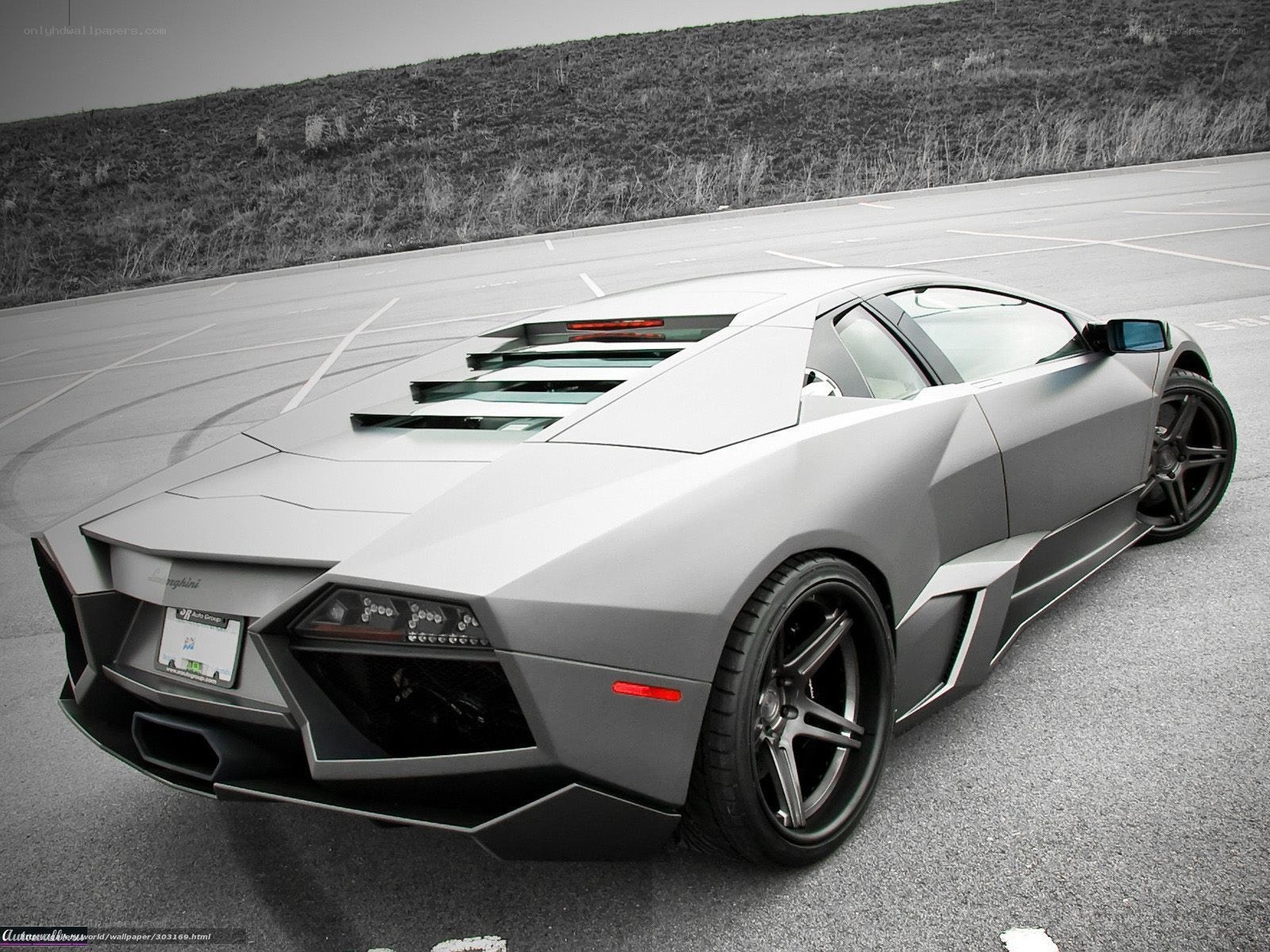 Silver Lamborghini sports car