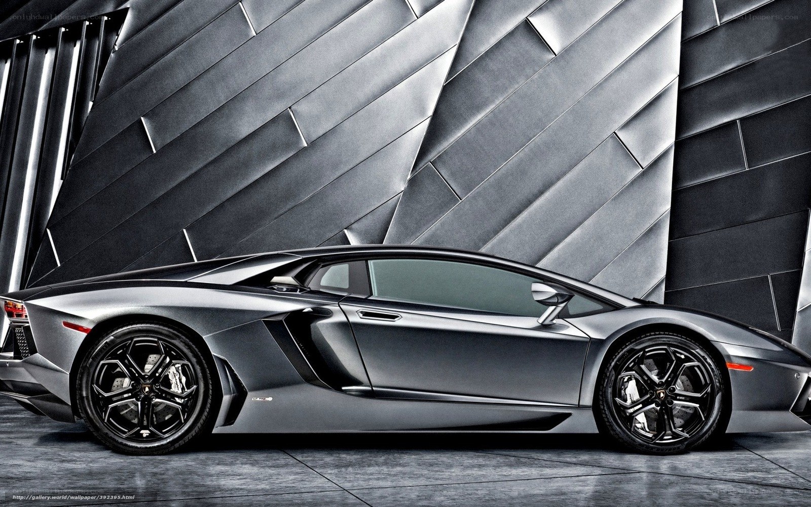Silver Lamborghini sports car