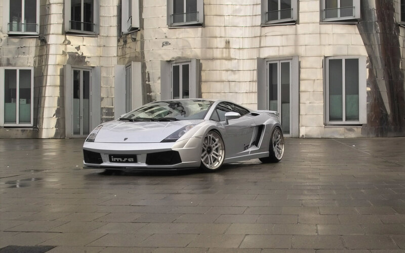 Silver Lamborghini sports car