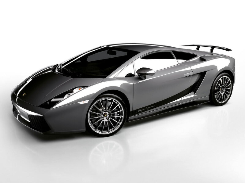 Silver Lamborghini sports car