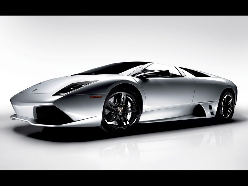 Silver Lamborghini sports car