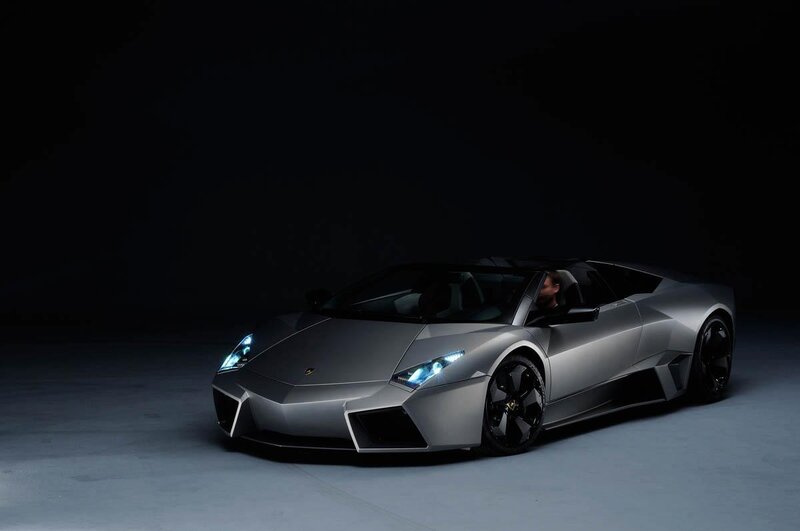 Silver Lamborghini sports car