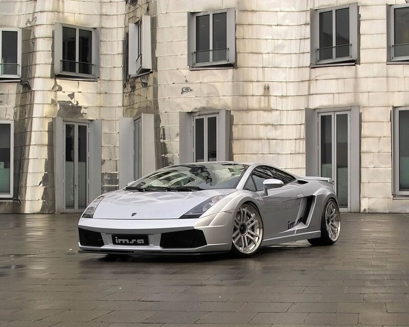 Silver Lamborghini sports car