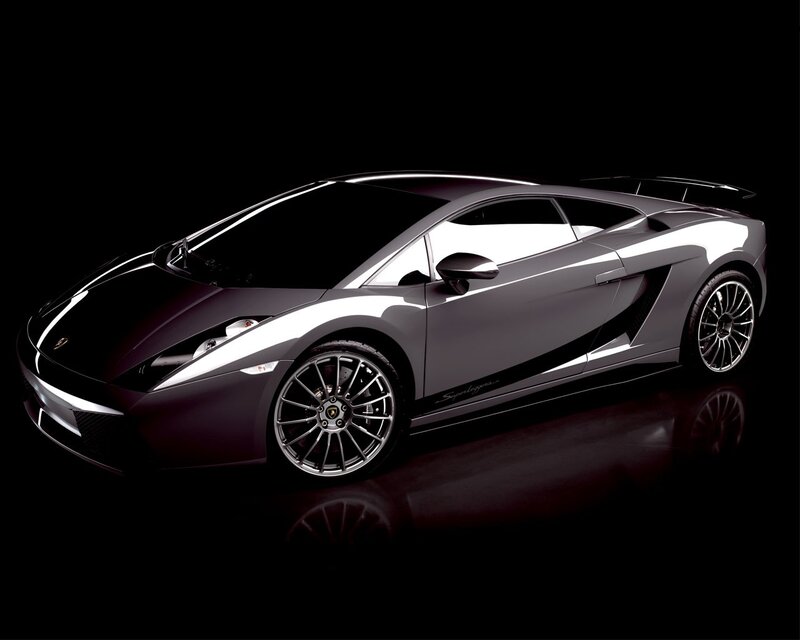 Silver Lamborghini sports car