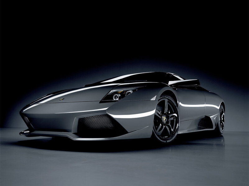 Silver Lamborghini sports car