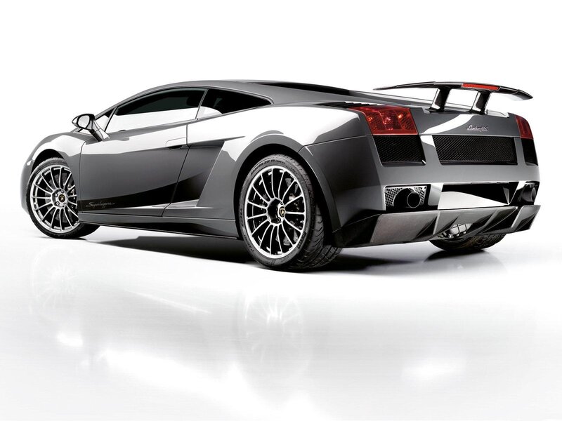 Silver Lamborghini sports car