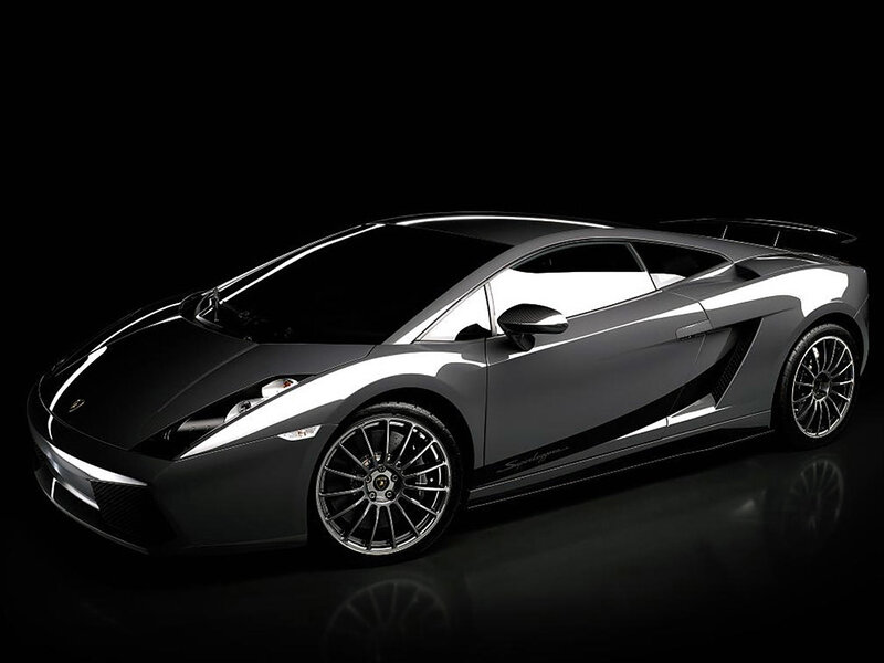 silver lamborghini sports car