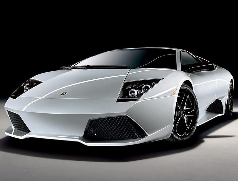 Silver Lamborghini sports car
