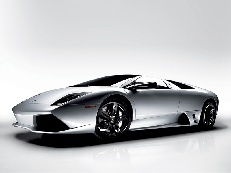 Silver Lamborghini sports car