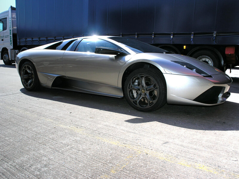 silver lamborghini sports car