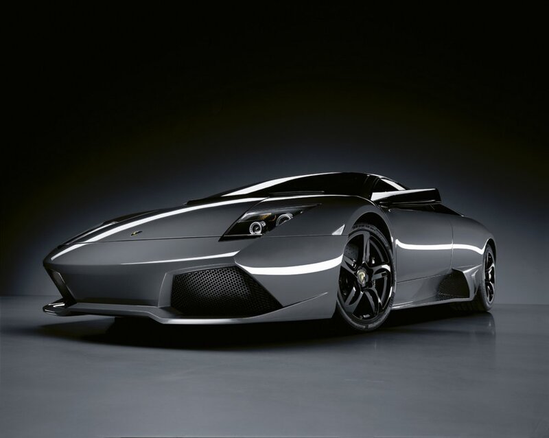 Silver Lamborghini sports car